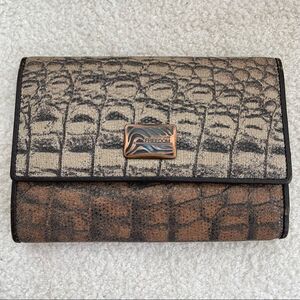 Roberto Cavalli Freedom Animal Print Tri-Fold Wallet